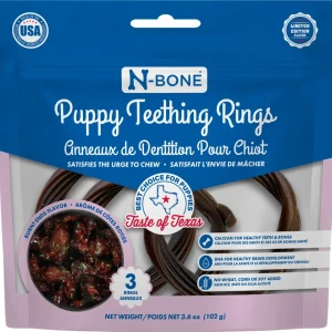 N-Bone - Anneaux Arôme de Côtes Rôties du Texas - Gâteries Dentaires pour Chiots