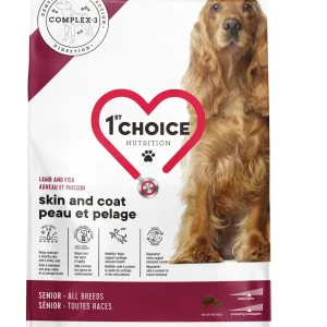 1st Choice - Chien Sénior Peau et Pelage Agneau et Poisson - Nourriture Sèche pour Chiens Âgés