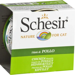 Schesir - Chat Adulte Filets de Poulet en Gelée - Nourriture Humide pour Chats