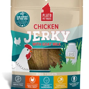 Plato - Jerky de Poulet, Lait de Chèvre et Collagène - Gâteries Naturelles pour Chiens