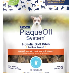 Plaque Off System Holistic Soft Bites - Santé Buccale, Saveur de Patate Douce et Beurre d'Arachide - Gâteries d’Entraînement pour Chiens