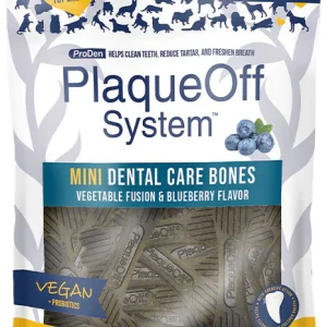 Plaque Off System - Mini Os Saveur de Légumes et Bleuets - Gâteries Dentaires pour Chiens