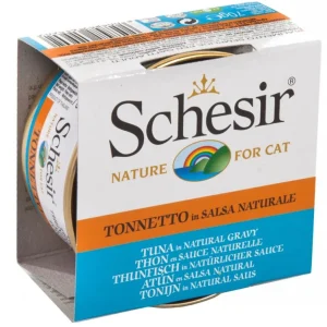Schesir - Chat Adulte Thon en Sauce Naturelle - Nourriture Humide pour Chats