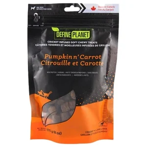 Define Planet - Citrouille et Carotte Infusés de Grillon & Foie d'Agneau - Gâteries Tendres pour Chiens