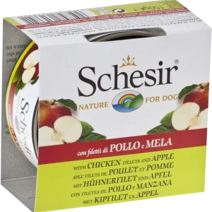 Schesir - Chien Adulte Gelée de Poulet avec Pomme - Nourriture Humide Sans Grains pour Chiens
