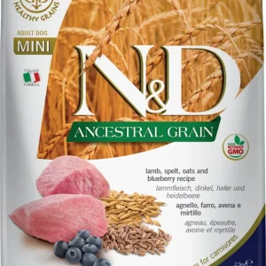 Farmina N&D Grains Ancestraux - Chien Petite Race Agneau et Myrtille - Nourriture Sèche pour Chiens