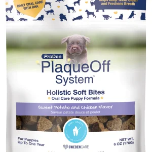 Plaque Off System Holistic Soft Bites - Santé Buccale, Saveur de Patate Douce et Poulet - Gâteries pour Chiots