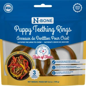 N-Bone - Anneaux Saveur de Fajitas au Poulet du Texas - Gâteries Dentaires pour Chiots