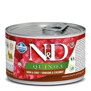Famina N&D Quinoa - Chien Peau & Pelage Venaison - Nourriture Humide Sans Grains pour Chiens