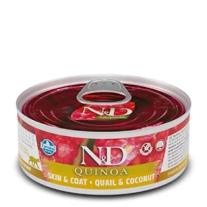 Famina N&D Quinoa - Chat Peau et Pelage Caille et Noix de Coco - Nourriture Humide Sans Grains pour Chats