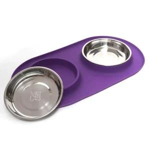 MESSY CATS Bol Double Inox Base Silicone Mauve