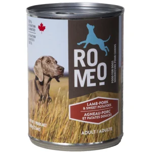 Romeo - Chien Adulte Agneau, Porc et Patates Douces - Nourriture Humide pour Chiens