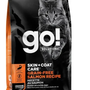 Petcurean Go! Solutions - Chat Soins Peau & Pelage Saumon - Nourriture Sèche Sans Grains pour Chats