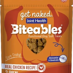 Get Naked Biteables - Santé des Articulations, Poulet - Gâteries Tendres Fonctionnelles Sans Grains pour Chiens
