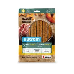 Nutram Optimales Digestive+ Denatire - Grands Bâtonnets d'Agneau - Gâteries Sans Grains pour Chiens