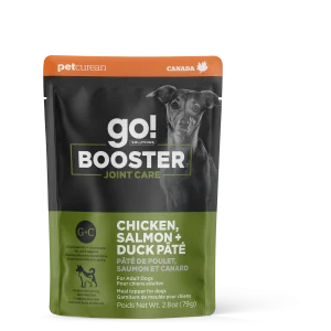 Petcurean Go! Solutions Booster - Chien Soins des Articulations, Pâté de Poulet et Saumon avec Canard - Garniture de Moulée pour Chiens