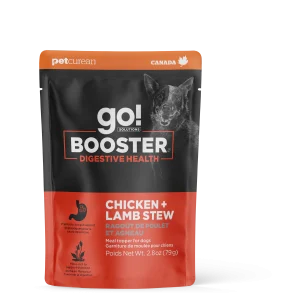 Petcurean Go! Solutions Booster - Chien Santé Digestive, Ragoût de Poulet et Agneau - Garniture de Moulée pour Chiens
