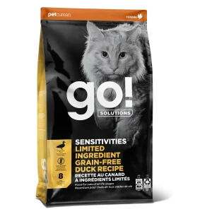 Petcurean Go! Solutions Sensitivities - Chat Canard - Nourriture Sèche à Ingrédients Limités Sans Grains pour Chats