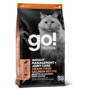 Petcurean Go! Solutions - Chat Gestion du Poids + Soins des Articulations Saumon - Nourriture Sèche Sans Grains pour Chats