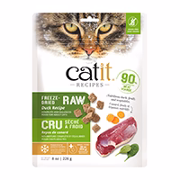 Catit - Chien Canard avec Fruits et Légumes - Garniture ou Nourriture Sèche Lyophilisée Sans Grains pour Chats