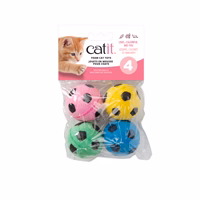 Catit - 4 Balles de Soccer - Jouet en Mousse pour Chats