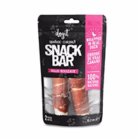 Dogit Snack Bar - Rouleaux en Cuir Brut Enveloppées de Canard - Gâteries à Mâcher pour Chiens