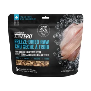 Nutrience Subzero - Chat Poisson Blanc et Canneberge - Garniture ou Nourriture Sèche Lyophilisée Sans Grains pour Chats