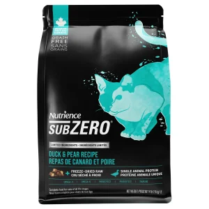 Nutrience Subzero - Chat Canard et Poire avec Infusion de Foie Lyophilisée - Nourriture Sèche à Ingrédients Limités Sans Grains pour Chats