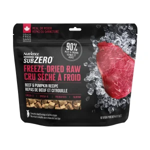 Nutrience Subzero - Chien Boeuf et Citrouille - Garniture ou Nourriture Sèche Lyophilisée Sans Grains pour Chiens