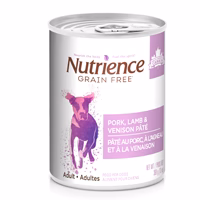 Nutrience Sans Grains - Chien Adulte Pâté de Porc, Agneau et Venaison - Nourriture Humide pour Chiens
