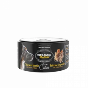 Oven-Baked Tradition - Chien Entrée Poitrine de Poulet avec Patates Douces - Nourriture Humide Sans Grains pour Chiens