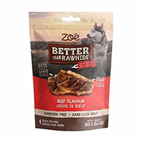 Zoë Better Than Rawhide - Saveur de Boeuf Barbecue - Gâteries Sans Cuir Brut pour Chiens