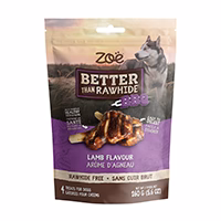 Zoë Better Than Rawhide - Saveur de Agneau Barbecue - Gâteries Sans Cuir Brut pour Chiens
