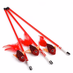 Wonpet - Tige Agace-Chats avec Poisson à Plumes 18"