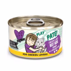 Weruva Best Fido Friend Play - Chat "Best Buds" Pâté de Poulet et Boeuf dans une Purée Hydratante - Nourriture Humide Sans Grains pour Chats