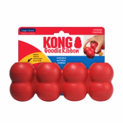 Kong Goodie Ribbon - Jouet à Mâcher en Caoutchouc Rembourrable pour Chiens